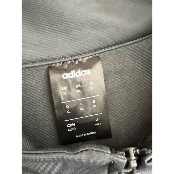 Adidas Men Gray Essential Three Stripe Zip Front Jacket Size XL - Picture 13 of 13